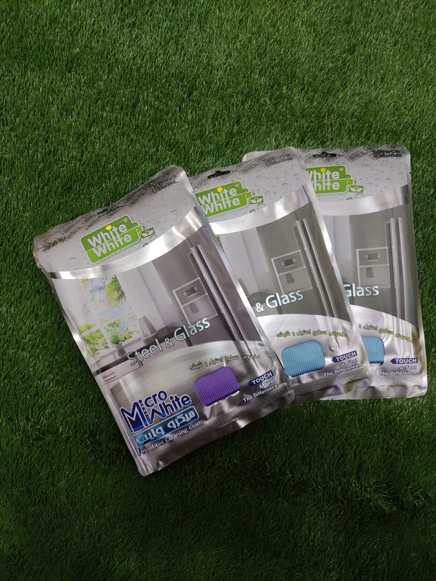 دستمال میکروفایبر وایت اند وایت مخصوص شیشه و سطوح استیل